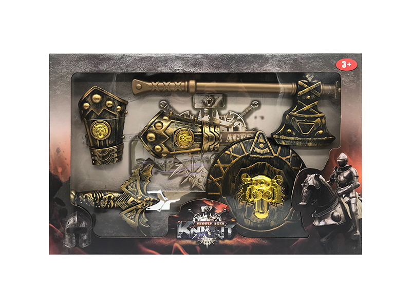 Bronze Sword + Axe + 2 Hand Armor + Shield