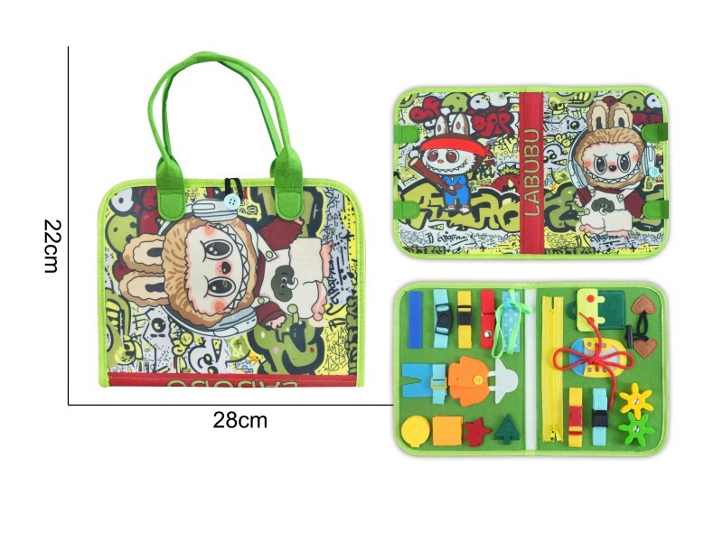 Montessori Early Childhood Education And Intelligence Development - Felt Green Fabric Single-Page Busy Board