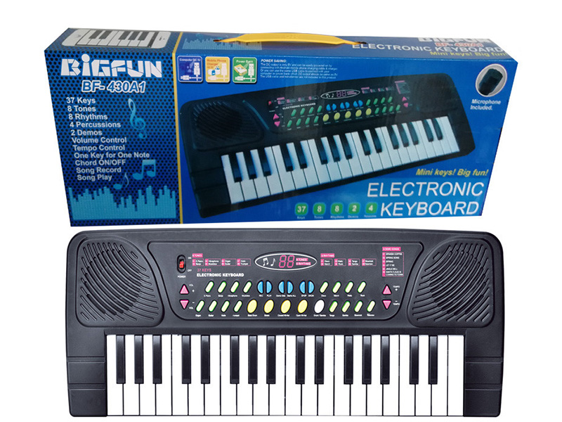 37 Keys Single Speaker Electronic Organ(Black/With Android Port/USB Cable/Microphone)