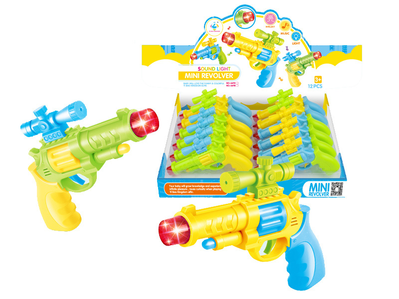Mini Revolver With Light And Music 12pcs