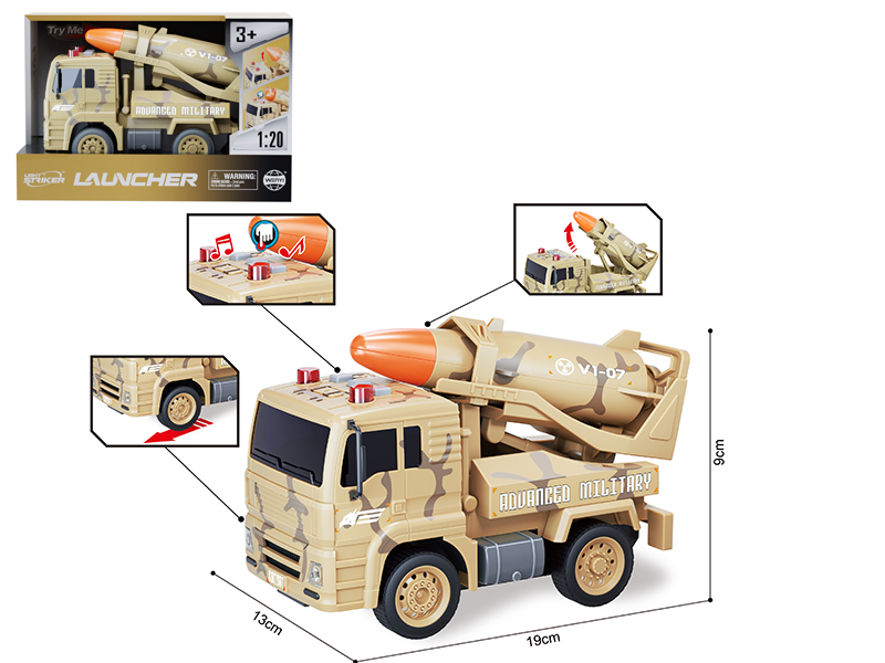 1:20 Friction Missile Vehicle With Sound And Light
