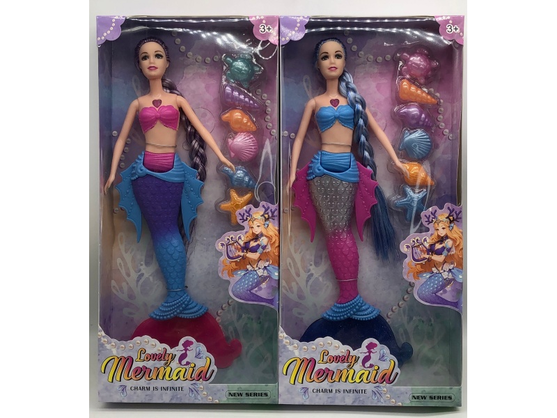 11.5-Inch Real-Body Light And Music Mermaid Princess Doll