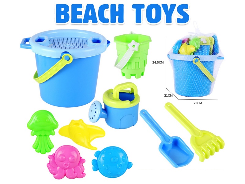 Sand Bucket Sea Animal Sand Mold Set 10pcs