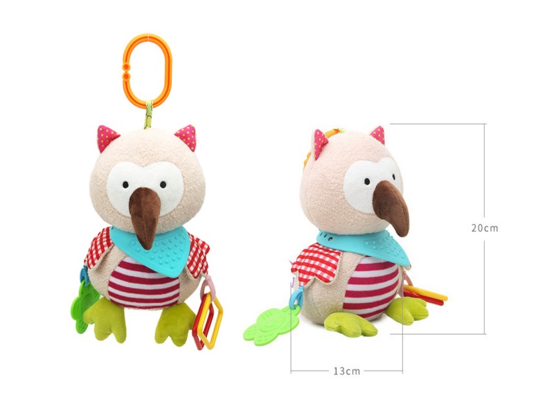 Baby Comfort Owl Teething Ring Plush Toy Bed Hang