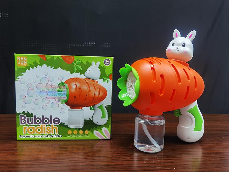 10 Holes Fully Automatic Carrot Rabbit Bubble Gun + 1*90ML Bubble Water
