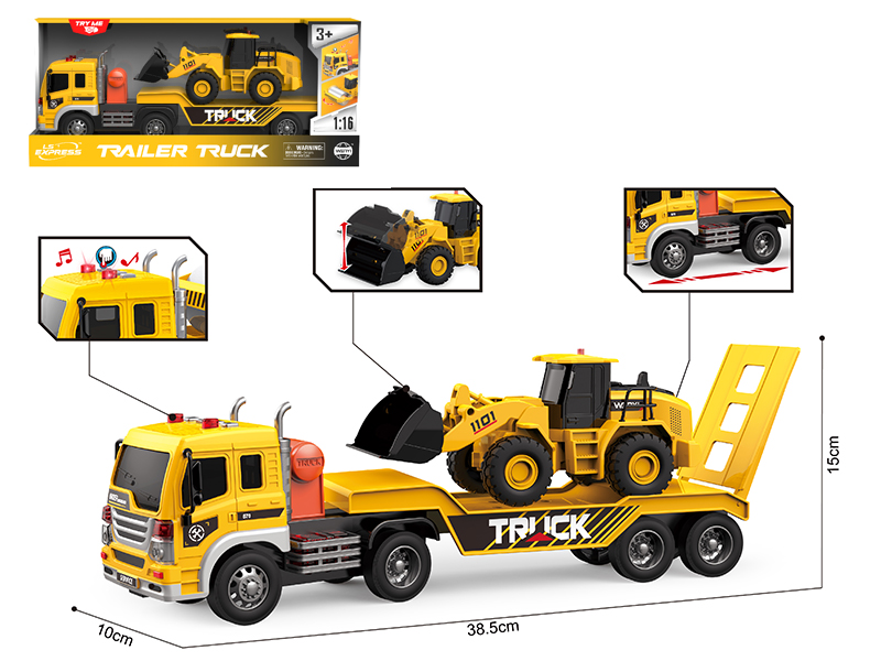 1:16 Friction Railer Truck(4 Buttons, With Sound And Lights)