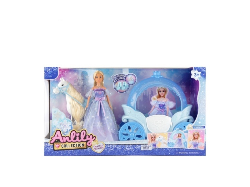 11.5-Inch Solid Body Baby Carriage (Brown Skin)