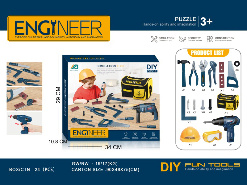 Tools Set With Crossbody Bag, Electric Drill