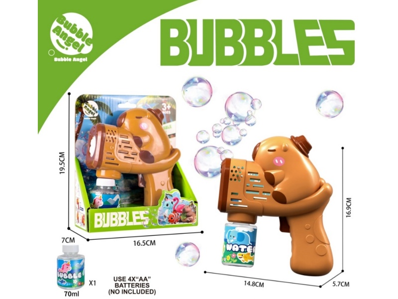 Brown Kapibara Bubble Gun With 5 Holes Of Light