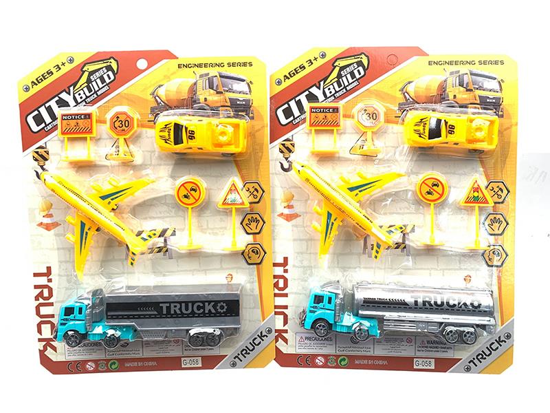 Pull Back Transport Truck City Build Series