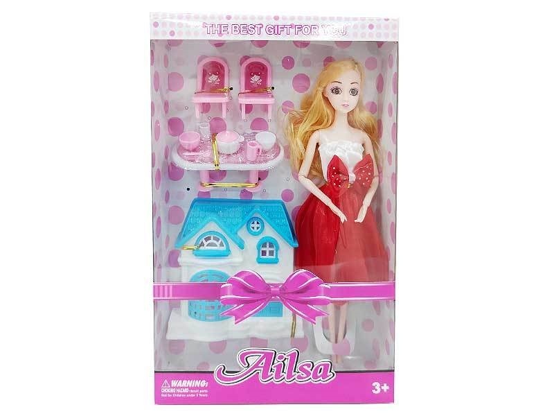 11.5-Inch Solid Doll With 9 Joints And A House Kitchen Chair