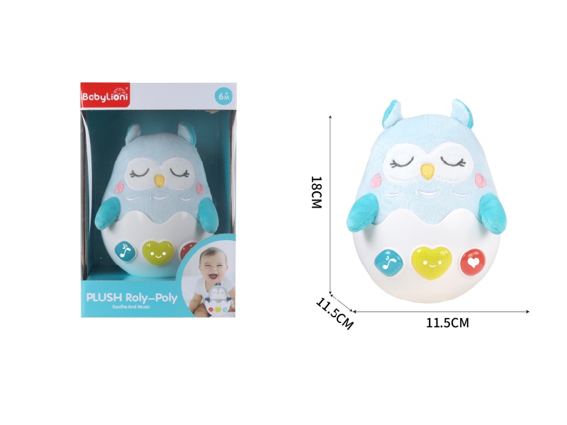 Soothe Plush Tumbler Toy With Sound And Light(Owl)