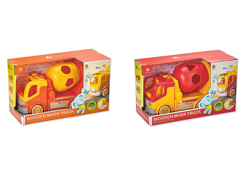 Wooden Mixer Truck With Music And Lights