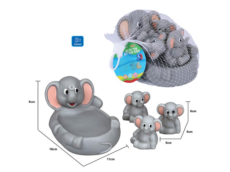Cute Elephant Kids Bath Toy Set
