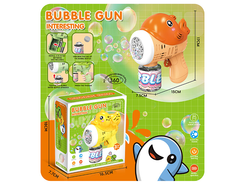 Orange Whale Electric Bubble Gun
