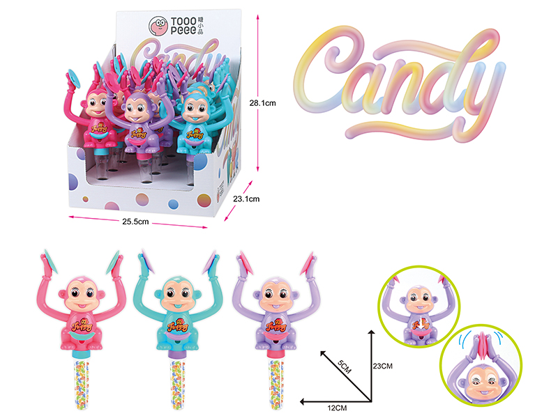 Monkey Playing Cymbals Candy Toys 12pcs