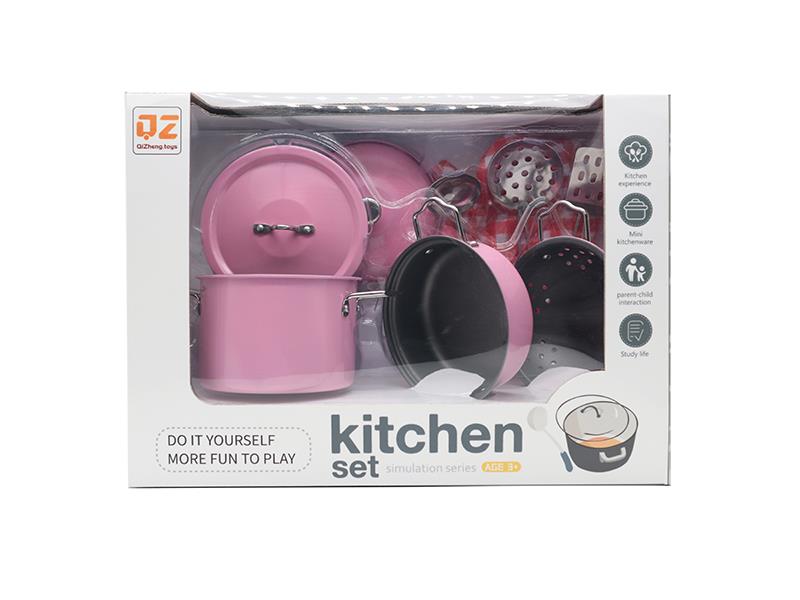 Pink Stainless Steel Tableware Toys With Glove