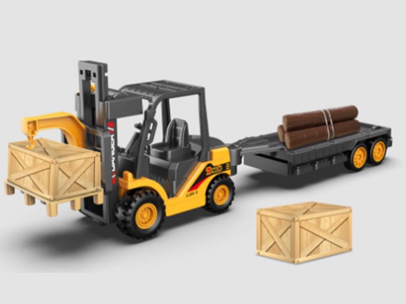 1:55 Friction Alloy Forklift Trailer