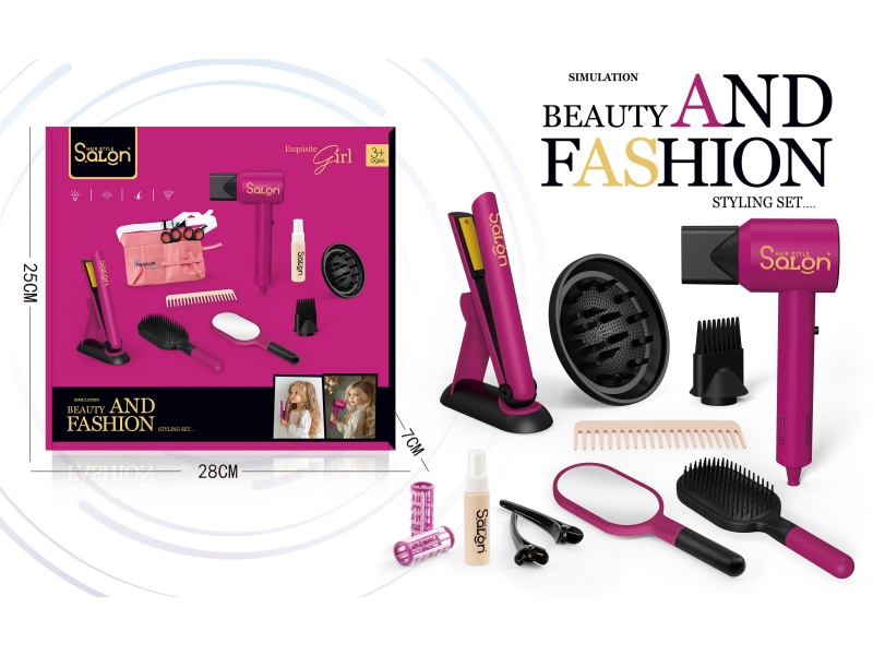 Diy House Play Accessories Simulation Salon Hair Care Tools Electric Hair Dryer Set 15 Pcs