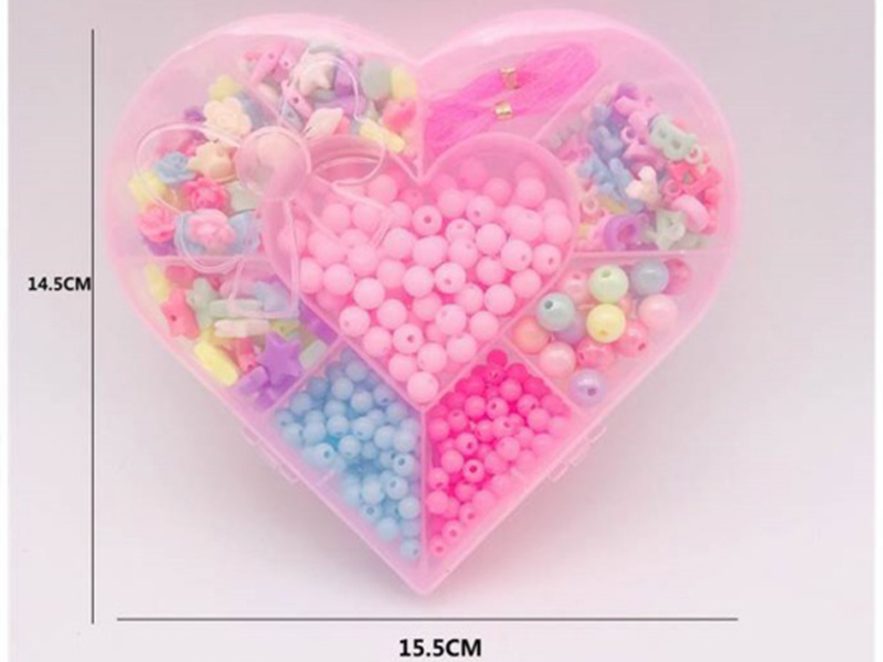 Girl Accessories Big Heart Diy Beaded Box - Educational Toy Rainbow-Colored Beaded Children'S Handicraft Toy Creative Gift