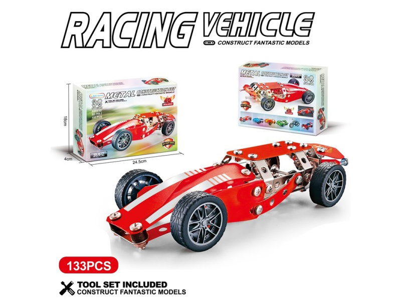 Diy Metal Building Block Racing Car 208 Pieces