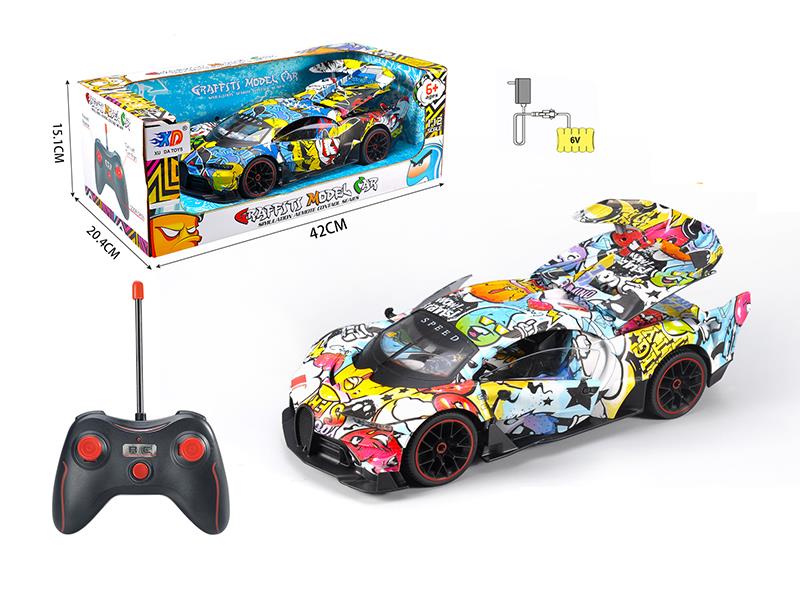 1:12 Bugatti 5 Channel 3 Open Doors Graffiti Remote Control Car(With Charger,Rechargeable Batteries)
