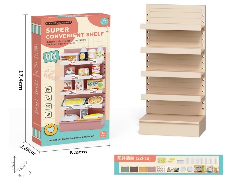 Super Convenient Shelf Toy + Bread Accessories22PCS