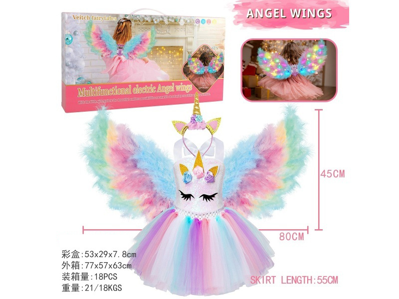 Feather Handmade Angel Wings + Dress + Headwear