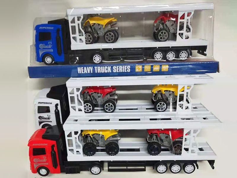 Friction Heavy Truck With Beach Motorcycle