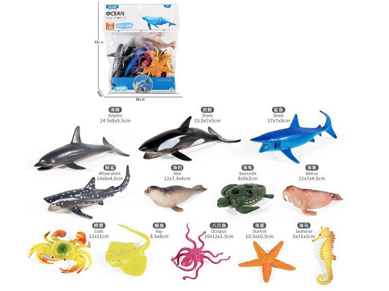 12pcs 5" Sea Animals Set