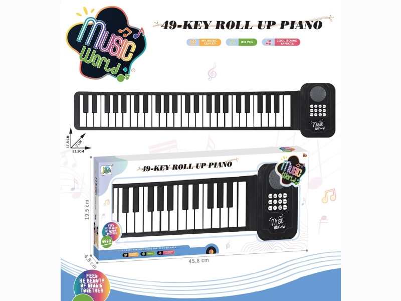 Black And White Piano With 49 Keys