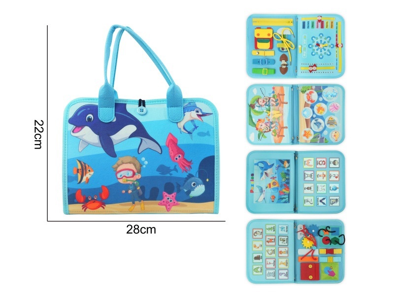 Montessori Early Childhood Education And Intelligence Development - Felt 5-Page Fishing Busy Edition