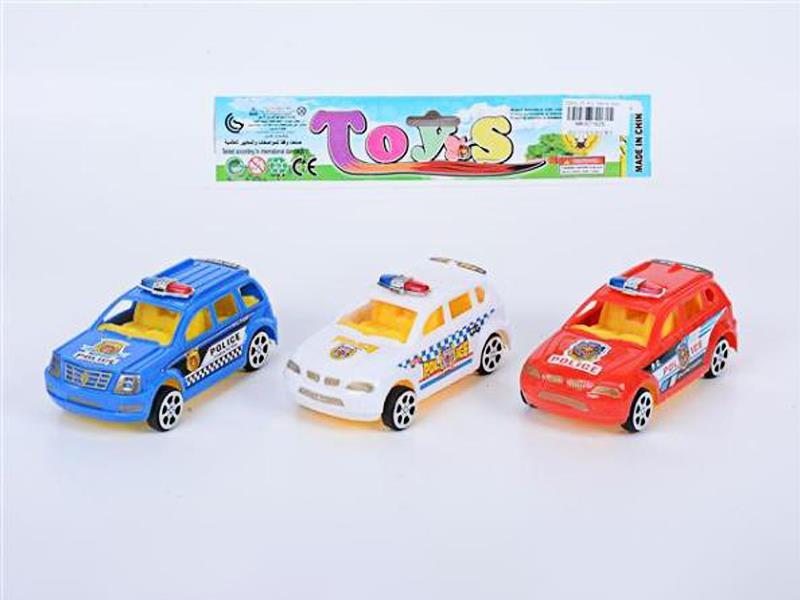 3PCS Slide Police Car