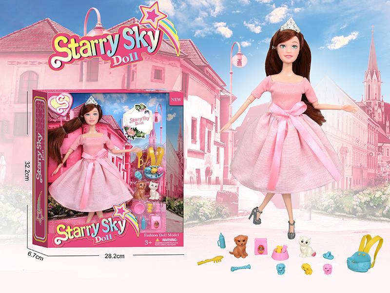 11.5 Inch 11-Joints Fashion Doll With Pet Set
