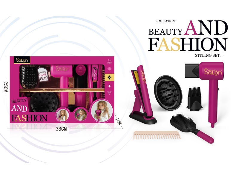 Diy House Play Accessories Simulation Salon Hair Care Tools Electric Hair Dryer Set 10 Pcs