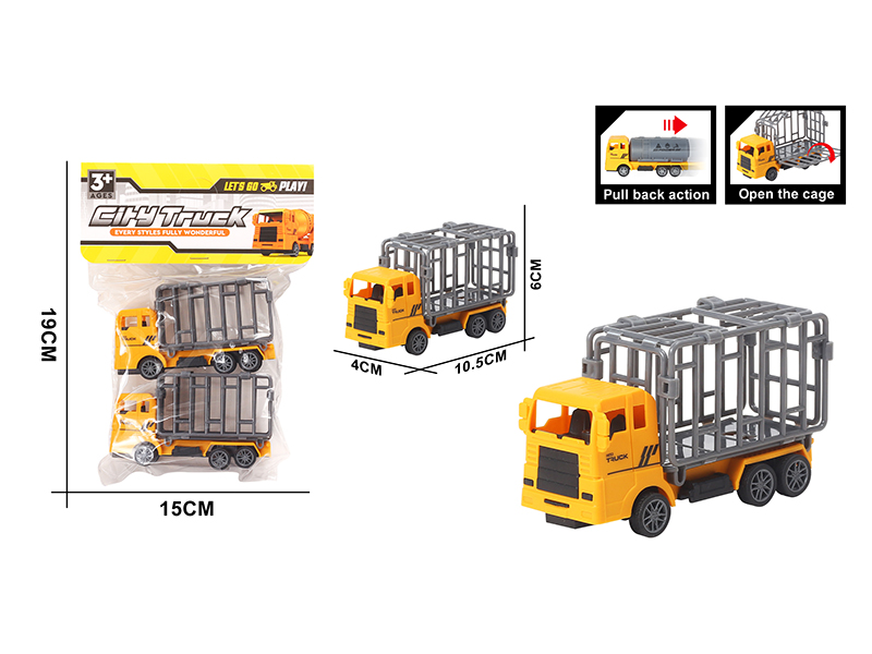 Pull Back Engineering Cage Car 2pcs
