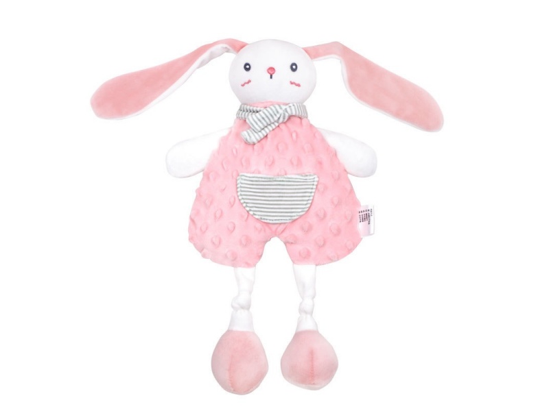 Pink Rabbit Plush Paper Baby Soothing Pillow