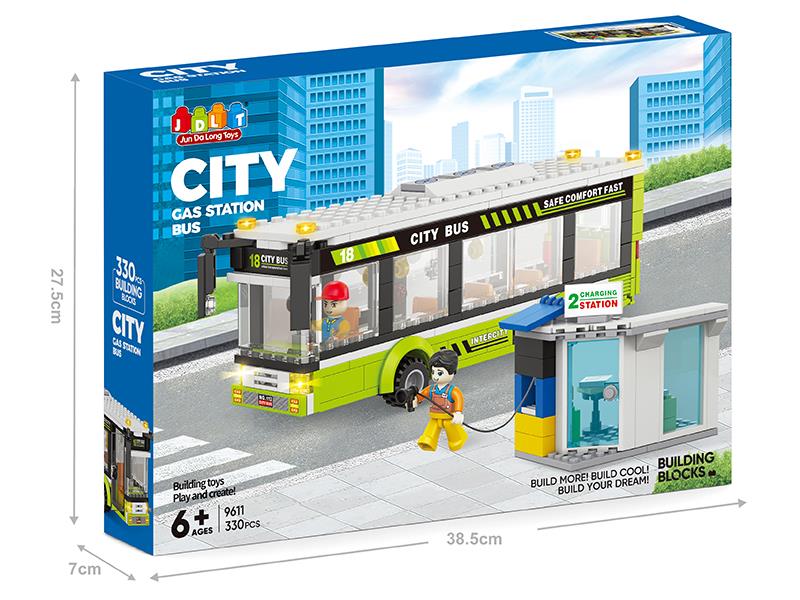 City Bus Gas Station  Building Blocks 330pcs
