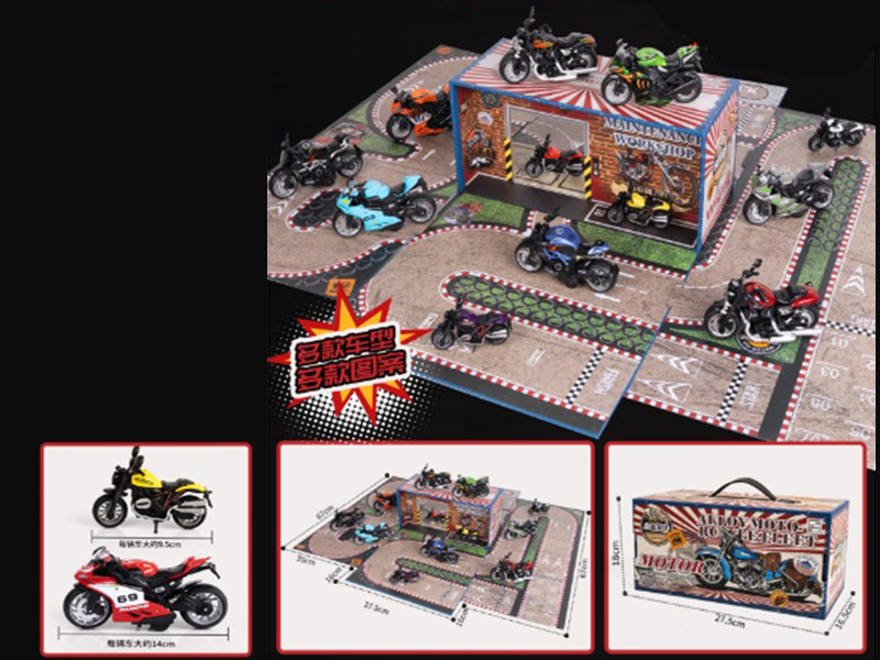 6pcs Alloy Retro Motorcycle Set