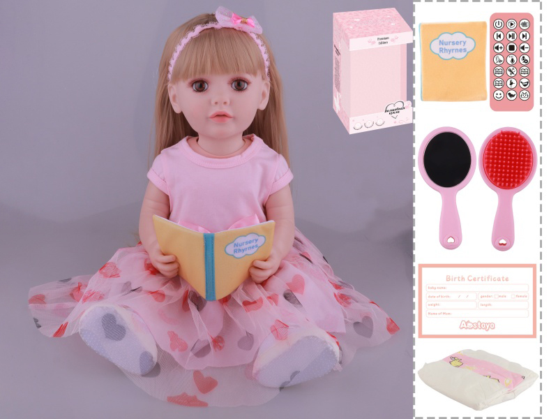 22-Inch Bionic Smart Rebirth Doll, Capable Of Bionic Shaking Of The Head, Raising Of The Hand, Mouth Movement To Speak, Intelligent Dialogue, Recording, Imitating The Tongue, Oral Skills, Dance Music