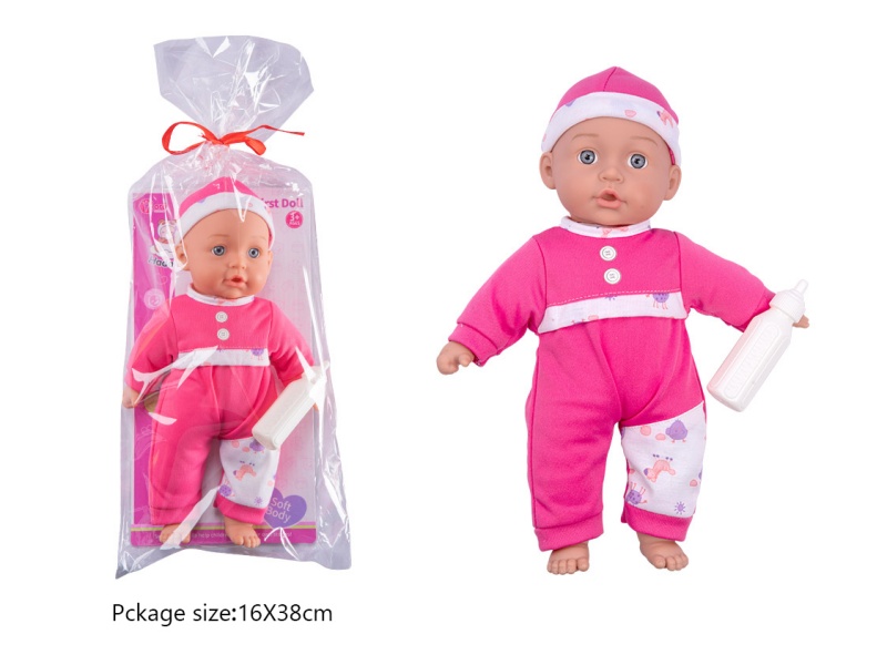 A 14-Inch Cotton Doll With A Baby Bottle