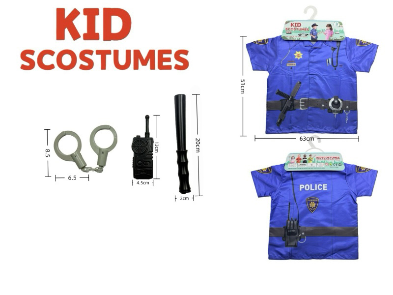Children'S Diy Clothing Role-Playing Police Officer + 3-Piece Set (Thickened)