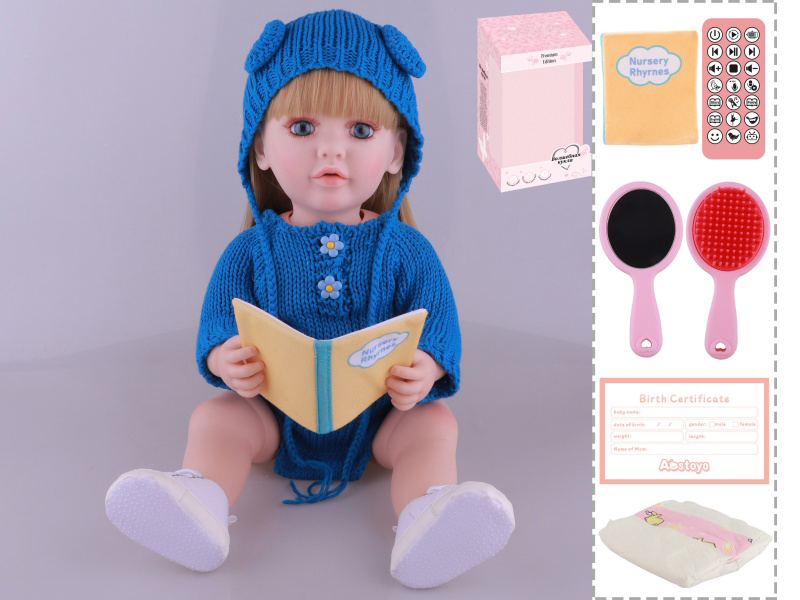 22-Inch Bionic Smart Rebirth Doll, Capable Of Bionic Shaking Of The Head, Raising Of The Hand, Mouth Movement To Speak, Intelligent Dialogue, Recording, Imitating The Tongue, Oral Skills, Dance Music