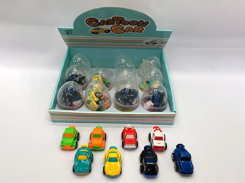 Egg Packing Q Version Pull Back Cars 2pcs(Can Hold Candy)
