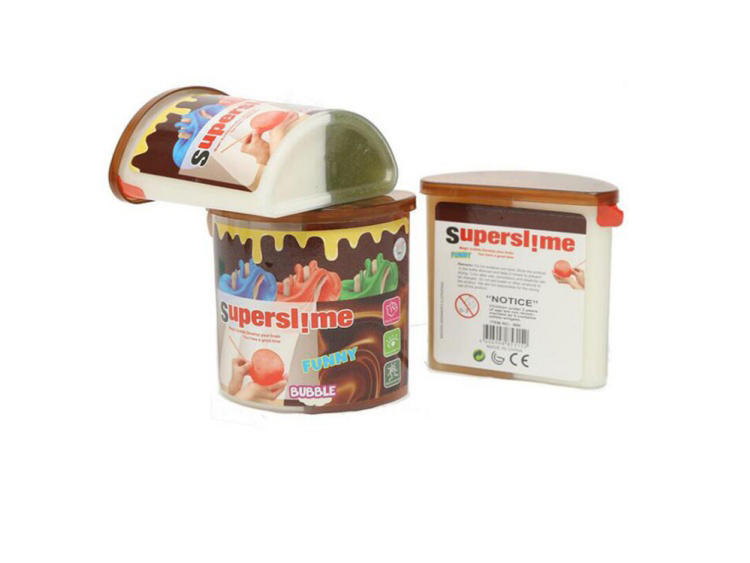 Crystal Mud Slime Chocolate 2-Color Bubble Blowing Diy Flat Cover Putty