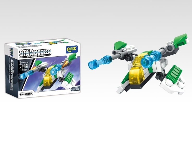 Green Fighter Building Blocks 36Pcs