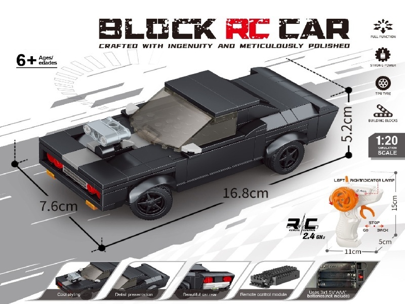 1:20 Block Remote Control car - Simulated Dodge Warhorse (Particle count: 249 pieces) without power included