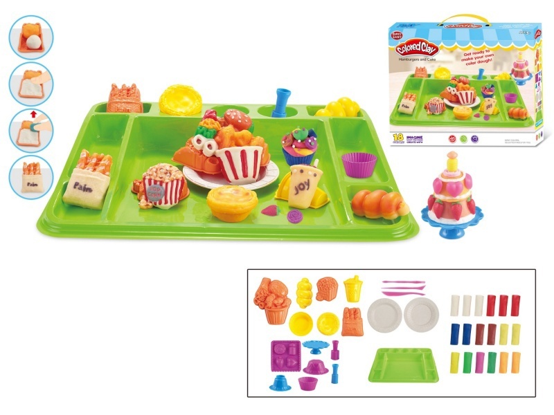 Hamburger popcorn cake with square plate