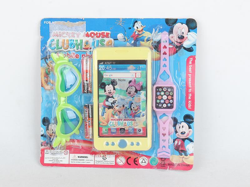 Mickey Mouse  Mobile Phone + Watch + Glasses + Batteries