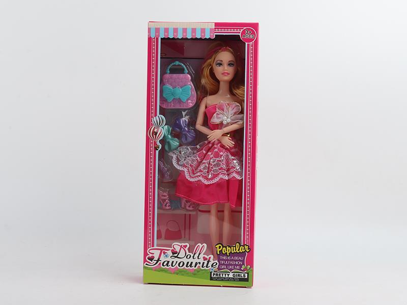 11.5 Inch Solid Doll Shoes Handbag Hairpin